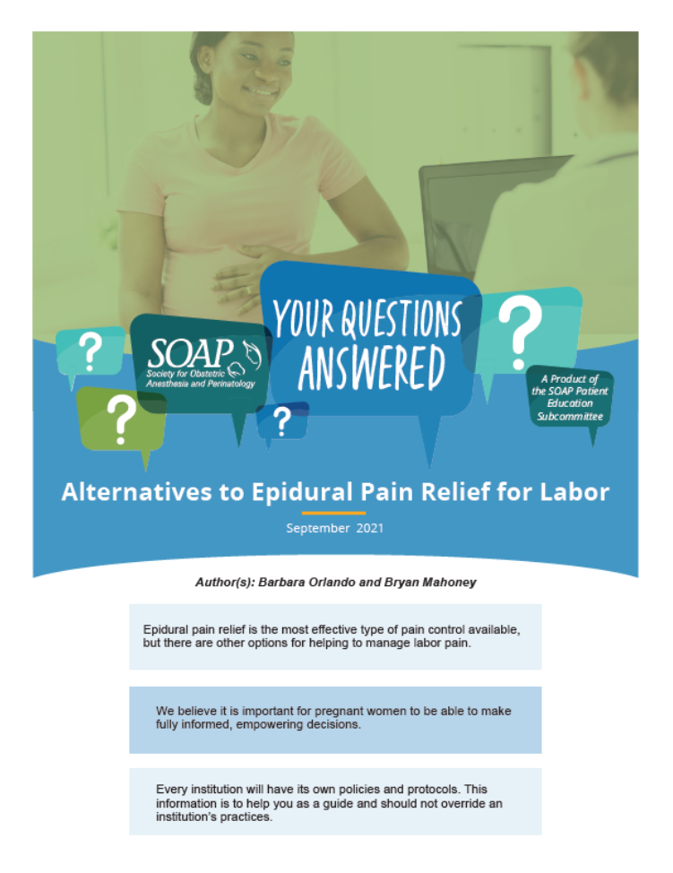 Alternatives to Epidural Infographic